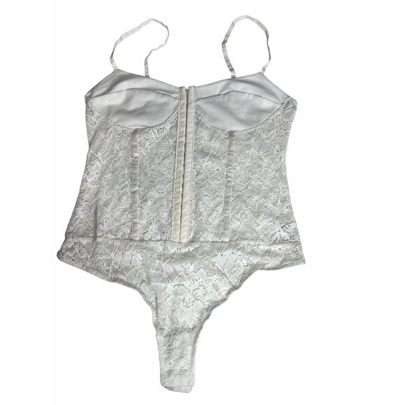 Free People Intimately Beige Lace Night Rhythm Thong Bodysuit Women Medium - Picture 8 of 12